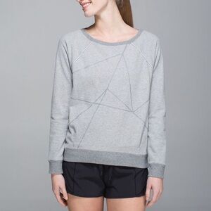 Lululemon Crew Love Pullover Reflective Heathered Grey Geometric